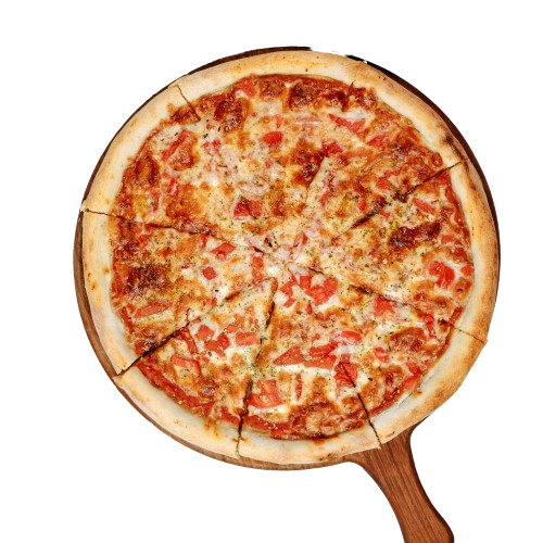 Pizza margarita recién horneada de El NONO, lista para compartir