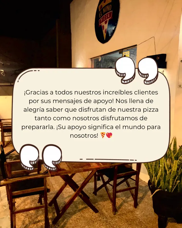 Mensaje de El NONO: gracias a todos nuestros clientes por sus mensajes de apoyo