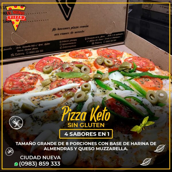 PIZZA KETO CON HARINA DE ALMENDRAS